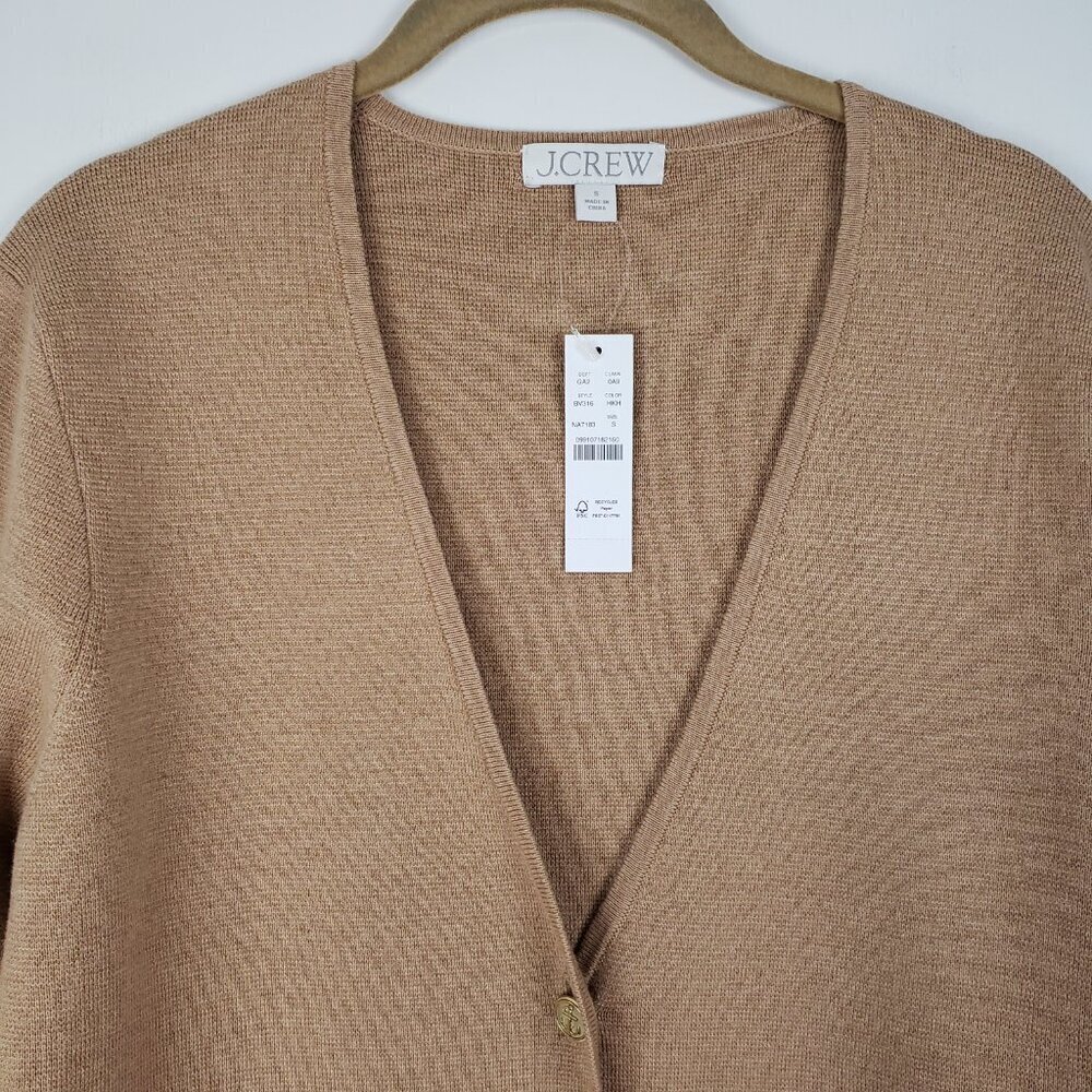 J Crew NWT Giselle V-Neck Sweater Blazer Cardigan Camel BV316 Womens Small - Picture 4 of 8